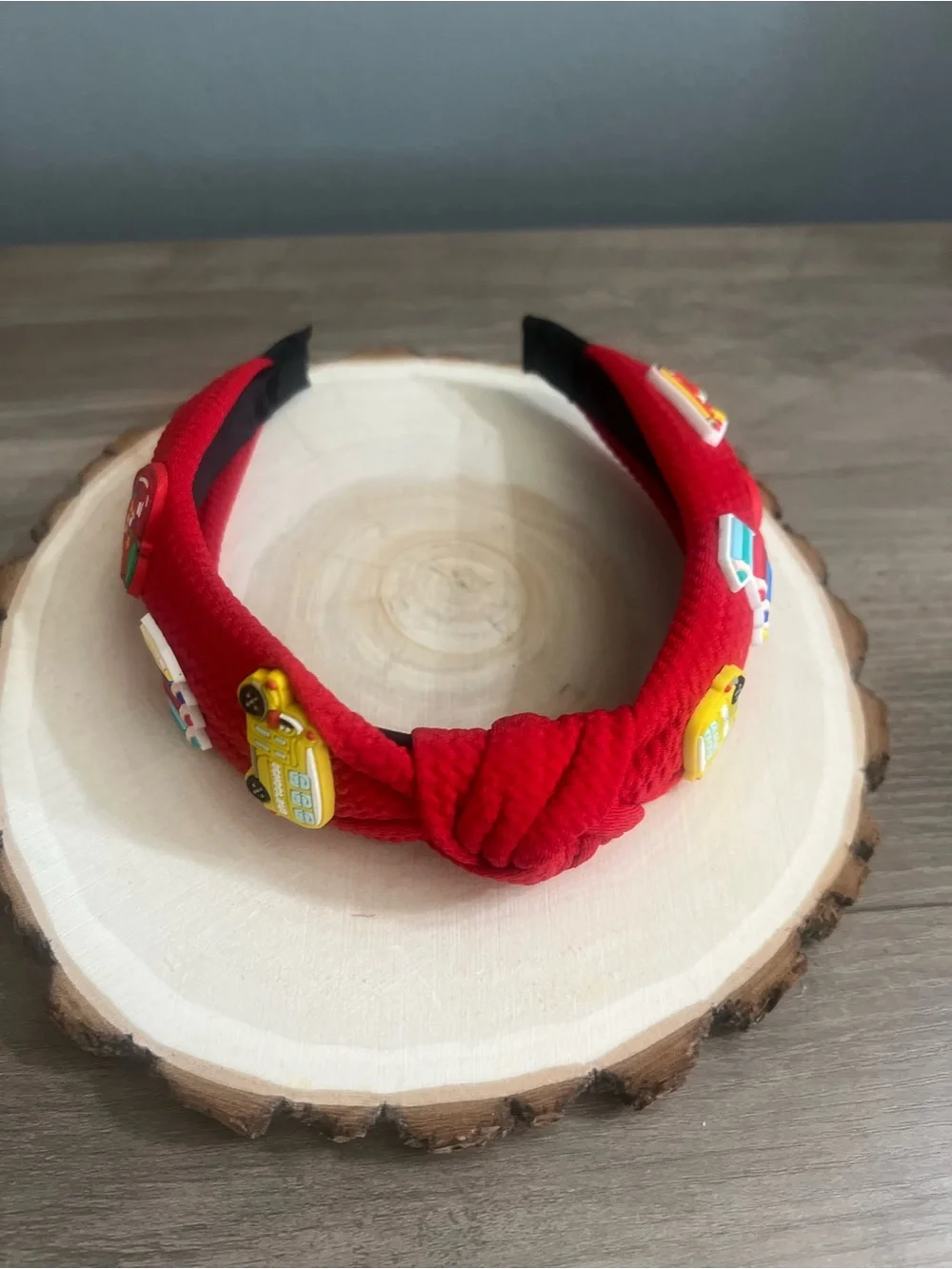 Handmade Red Back to School Knotted Headband Teacher Student Hair Accessory